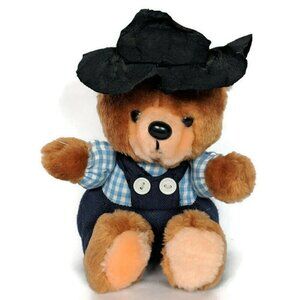 Fairview Teddy Bear Plush Overalls and Hat 7.25 Inch